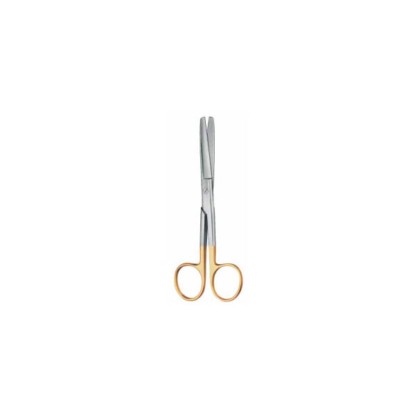 TC-SCISSORS, SH/BL, STR., 14.5 CM — ножницы хирургические, с вольфрамо-карбидными вставками, тупой-острый, прямые, 14,5 см