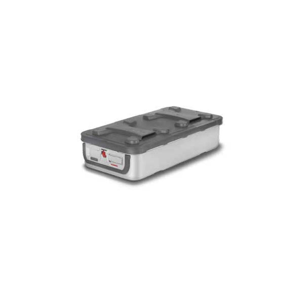 CONTAINER MS, 60X30X11 CM, HANDLE GREY — контейнер для стерилизации и хранения MicroStop 1 стерилизационная единица, 60х30х11 см, серые ручки
